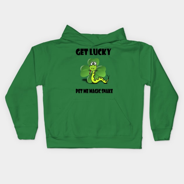 Funny Saint Patricks Day Tee Shirt - Get Lucky Pet My Magic Snake Kids Hoodie by TeeBunny17